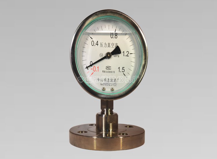 不銹鋼法蘭連接隔膜真空壓力表YN-100MF