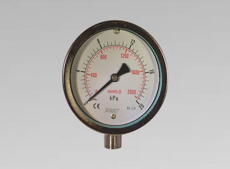 不銹鋼膜盒壓力表-YE-100 0~20KPa