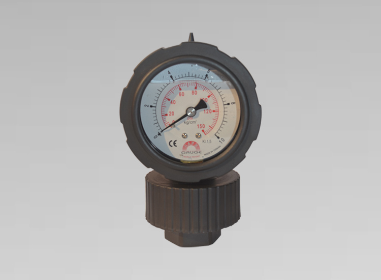 臺灣華記PP隔膜壓力表YNPP63 10KG 1/2PT