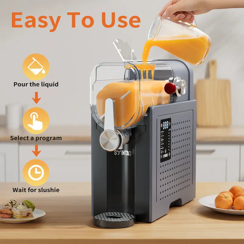 Slushie Machine for Home, Soft Serve Ice Cream Machine, Slushy Machine with 6 Preset Programs, 88oz Frozen Drink Maker for slush