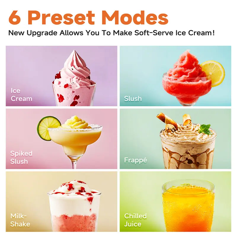 Slushie Machine for Home, Soft Serve Ice Cream Machine, Slushy Machine with 6 Preset Programs, 88oz Frozen Drink Maker for slush