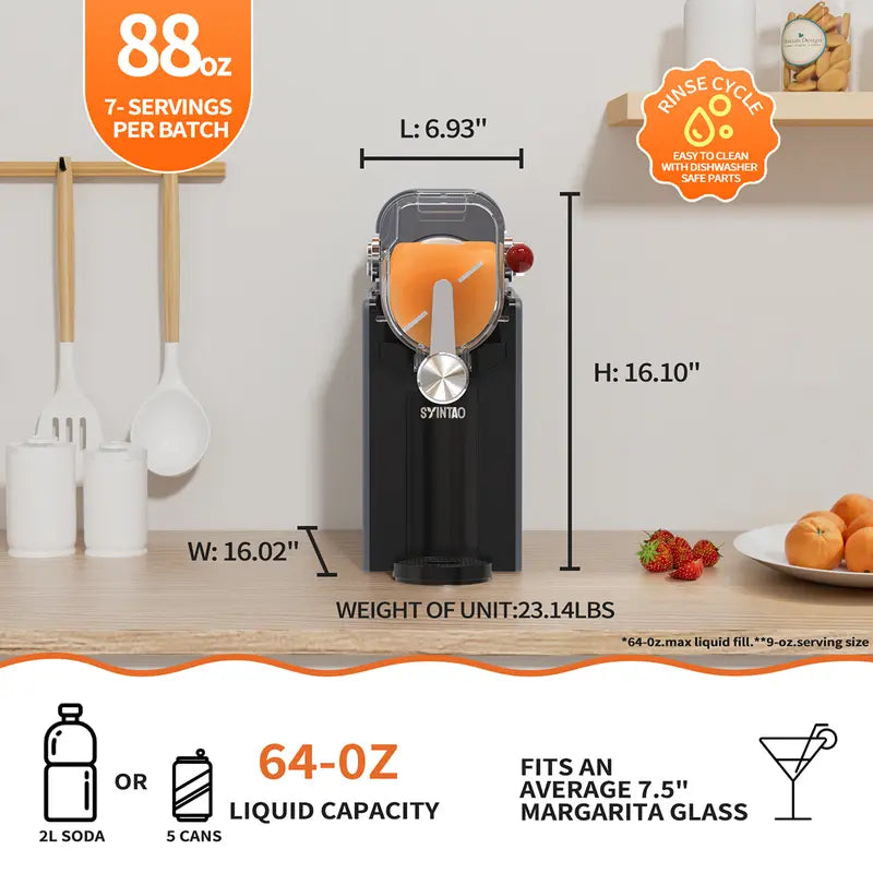 Slushie Machine for Home, Soft Serve Ice Cream Machine, Slushy Machine with 6 Preset Programs, 88oz Frozen Drink Maker for slush